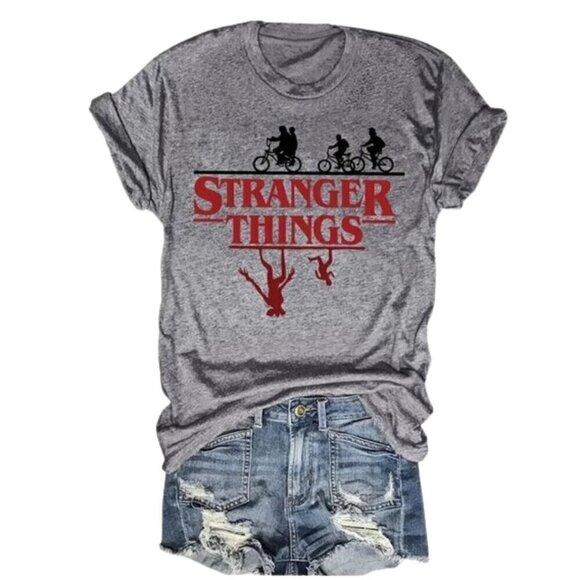 NWT - Stranger Things Shirt XL - Gray -  Women - Picture 1 of 9